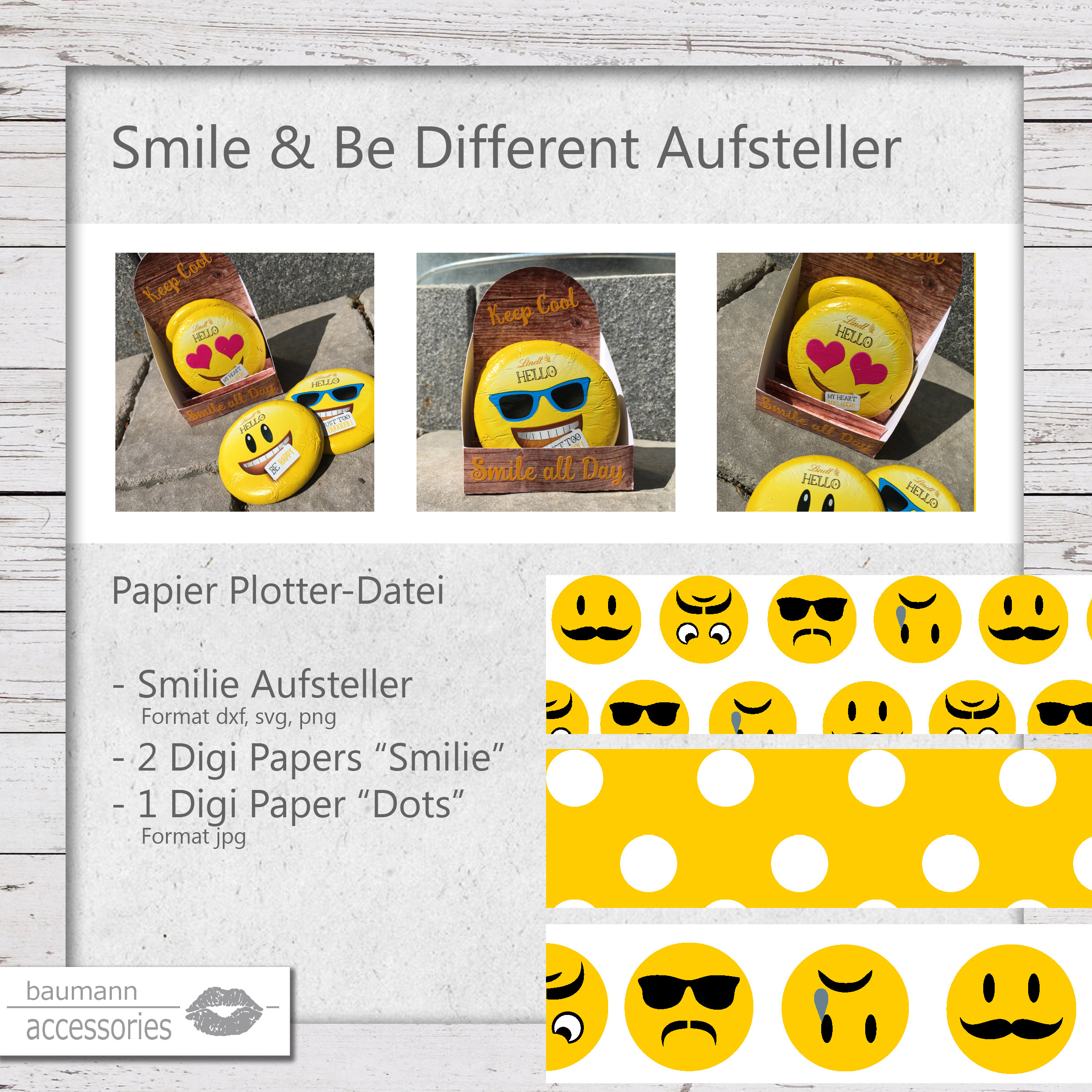 Produkt Smile & Be Different Aufsteller